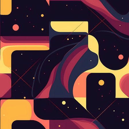 Geometric Lava Patterns - Abstract Lava Space Seamless Patternのイラスト素材