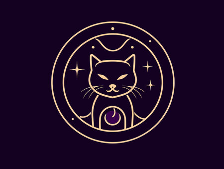 Subtle Cat Badge: A Discreet Emblem of the Feline Persuasionのイラスト素材