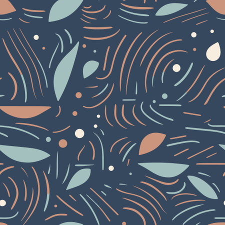Imaginative Flora: Abstract Natural Patterns in a Continuous Square Designのイラスト素材