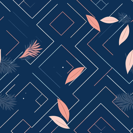 Celestial Nature: A Square Continuous Pattern of Abstract Space Designsのイラスト素材