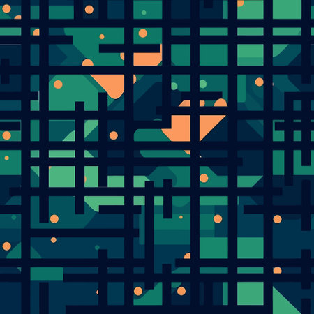 Neon Universe: Abstract Geometric Shapes in a Futuristic Patternのイラスト素材