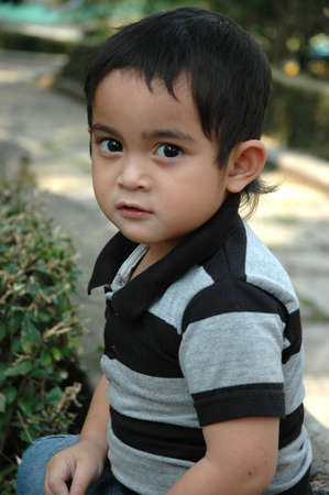 little boy with cute faceの写真素材