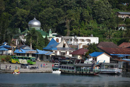 scenery of toba lake at medan, north sumatera-indonesiaのeditorial素材