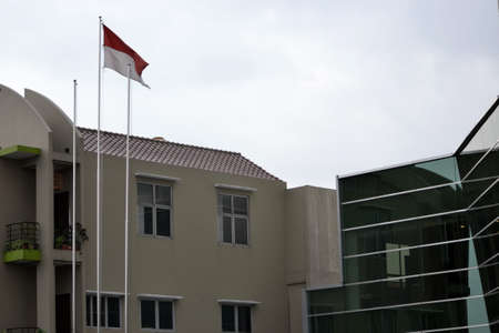 bandung, indonesia-june 13, 2014-Bank Mega office tower that located right next Trans Luxury Hotel, bandungのeditorial素材