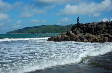 pangandaran, indonesia-july 16, 2011  scenery of pangandaran beach, west java-indonesia のeditorial素材
