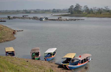 padalarang, indonesia-august 1, 2014  saguling lake that located in padalarang, west java-indonesia のeditorial素材