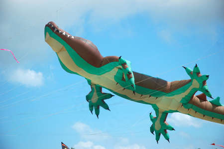 pangandaran, indonesia-july 16, 2011  pangandaran international kite festival that held in east coast pangandaran beach, west java-indonesia のeditorial素材