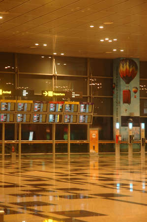 Singapore, Singapore - January 20, 2014: Terminal 3 departure hall at Changi International Airport, Singapore.のeditorial素材