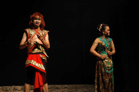 Bandung, Indonesia - July 16, 2007: Sangkuriang theatrical show that performed on Dago Tea House Theatre Bandung, West Java-Indonesia.のeditorial素材