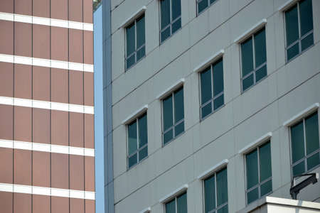 blue and brown glass windowの写真素材