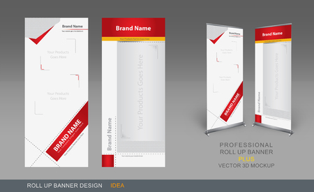 Professional Roll Up Concept Template for Business Purpose, Place Your Products and Ready To GO For Print.のイラスト素材