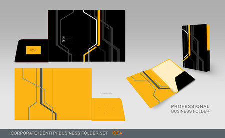 Corporate Identity Business Folder. Folder Design Template With Dicut Cutlineのイラスト素材