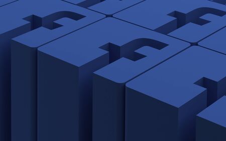 Tehran  IRAN-April 21 2016- Social Network Facebook 3D Signs Pattern, 3D Illustration, 3D renderingsのeditorial素材