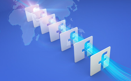 Tehran  IRAN-April 21 2016-  Global Connectivity, Social Networking, Facebook 3D Signs, 3D Illustration, 3D renderingsのeditorial素材