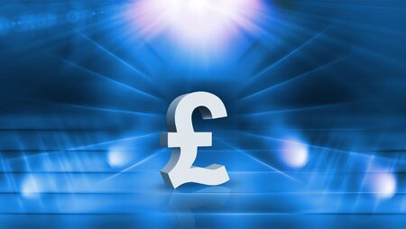 Memory of Pound Sterling Symbol, 3D illustration, 3D renderingの写真素材