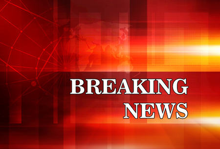 Graphical Breaking News Background with news text, Red Theme Background with White Breaking News.の写真素材