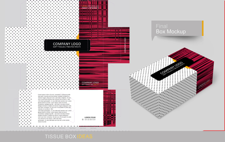 Dot pattern tissue box template concept, template for Business Purpose, Place Your Text and Logos  and Ready To GO For Print.のイラスト素材