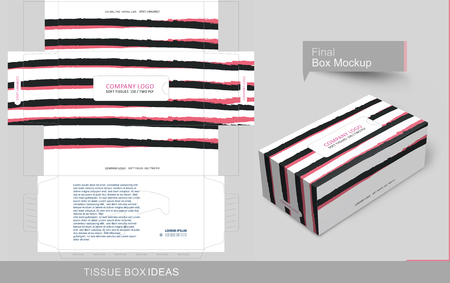 Brush stroke tissue box concept, template for business purpose, place your text and Logos and ready to go for print.のイラスト素材