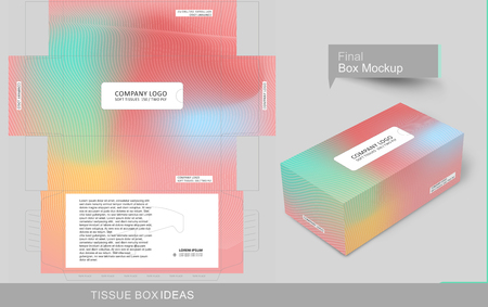 Abstract colorful tissue box concept, template for business purpose, place your text and Logos and ready to go for print.のイラスト素材