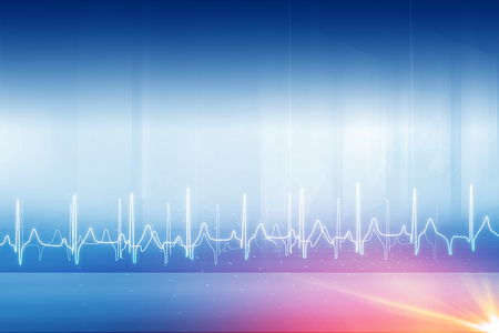 Medical abstract heartbeat background with lens flare, suitable for health care and medical topicの写真素材