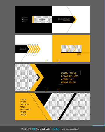 Professional A5 catalog concept template for business purpose, place your text and images  and ready to go for print.のイラスト素材