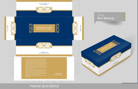Floral Decorated Golden Element On Tissue Box Template For Business Purpose Place Your Text And Logos And Ready To Go For Print Tasmeemme Com