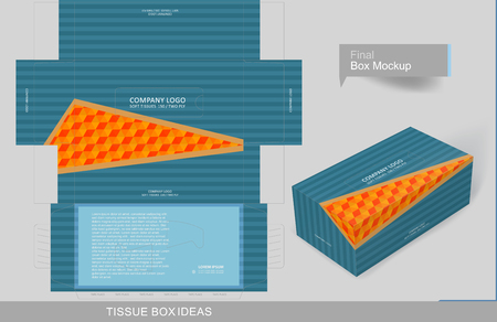 Tissue box template concept, template for business purpose, place your text and logos  and ready to go for printのイラスト素材