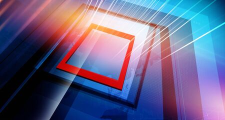 Modern studio space with big flat screens and directional growing lines, suitable for breaking news...