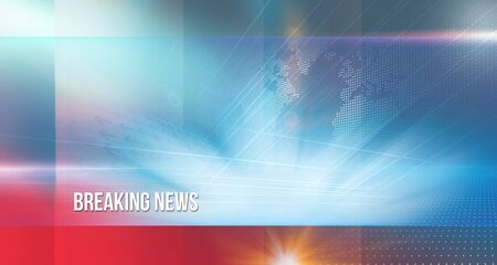 Graphical abstract background with breaking news text, high-tech and modern 3d studio space, 3d illustrationの写真素材