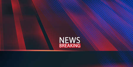 Abstract news background concept with red and blue diagonal lines at back. 3d illustrationの写真素材