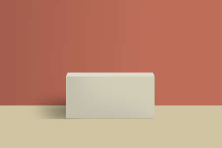 3D white square podium, exhibition pedestal background