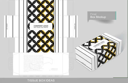 Abstract vector tissue box, template for business purpose. Place your text and logo and ready to go for printのイラスト素材