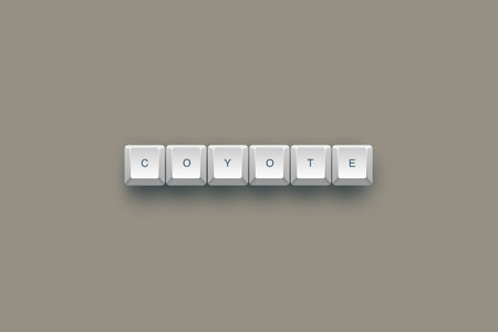 Coyote text on a 3d keyboard button with shadow, 3d Illustrationの写真素材