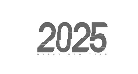 2025 New year text concept on a white  background. 3d illustration