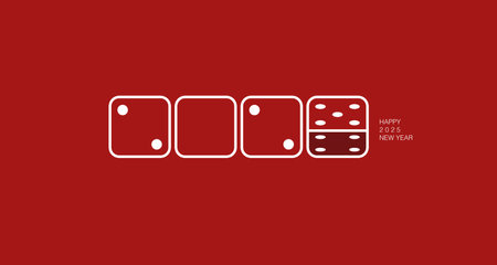 Dice object New year concept. 2d illustration