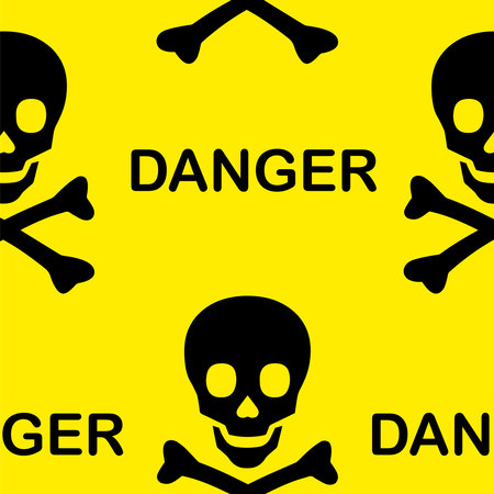 Repeatable danger zone, skull and bone pattern - vector illustrationのイラスト素材