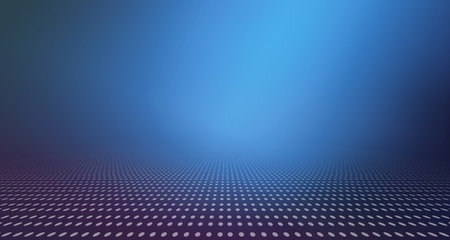 Abstract light with dots ground in depth background, 3d illustrationの写真素材