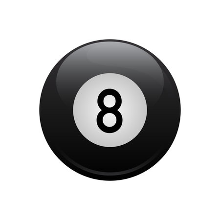 Number 8 Billiard ball-3d objects realistic glossy sphere