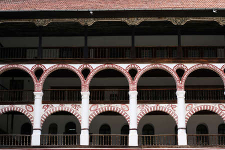Terraces in bulgarian Rila monasteryの写真素材