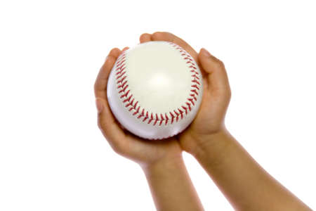 a baseball on white backgroundの写真素材