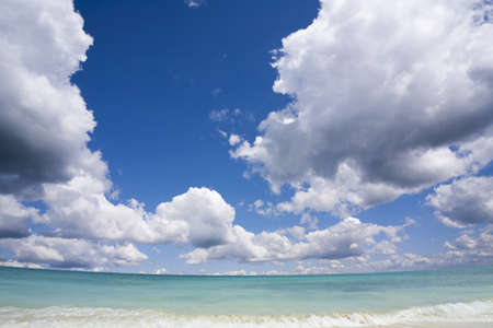Tropical sand, beach and blue skyの写真素材