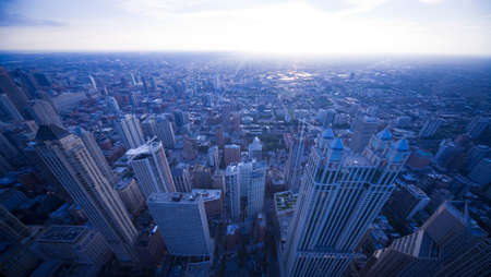 Chicago at nightの写真素材