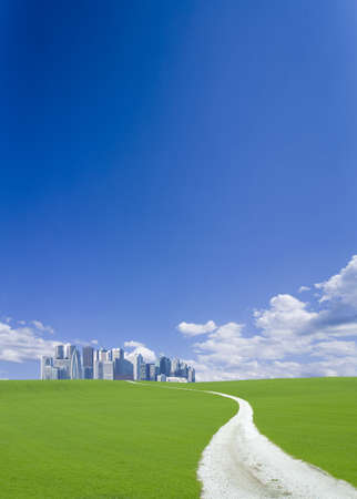 Road to Skyscraperの写真素材