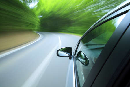 Driving  into forest の写真素材