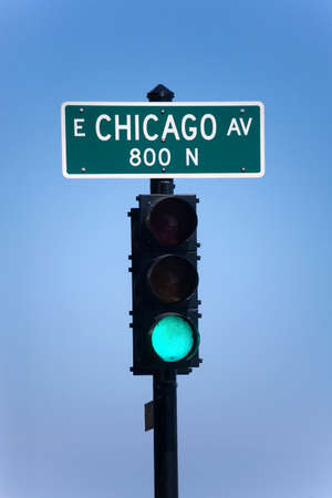 Traffic-light in chicago.の写真素材