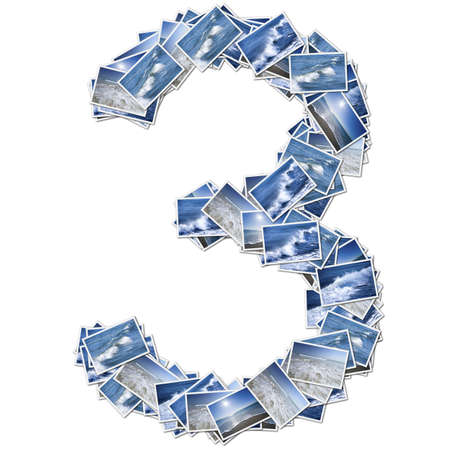 Number ocean font, made from ocean photo. の写真素材