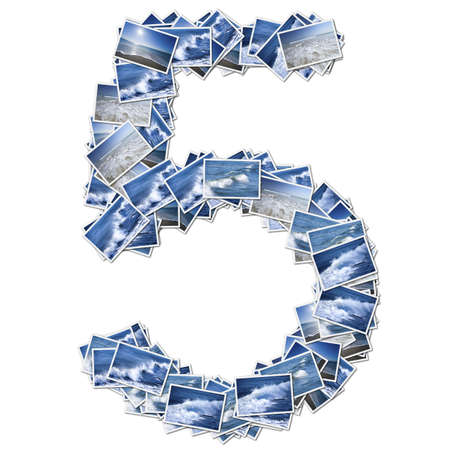 Number ocean font, made from ocean photo. の写真素材
