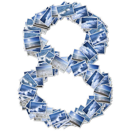 Number ocean font, made from ocean photo. の写真素材