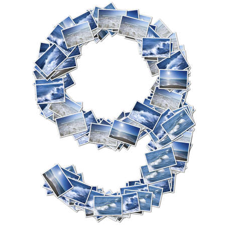 Number ocean font, made from ocean photo. の写真素材