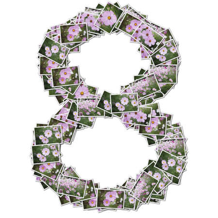 Number flower font, made from flower photo. の写真素材